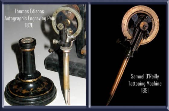Tattoo machine created by Thomas Edison