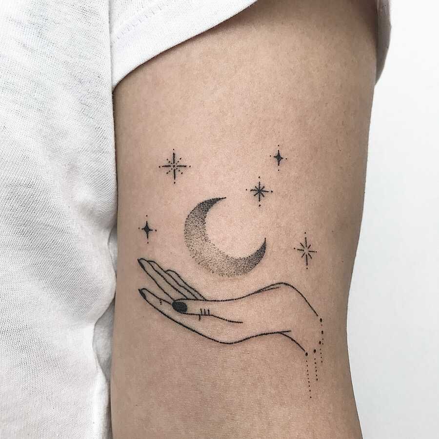 Meaning of Crescent Moon and Star Tattoos | BlendUp