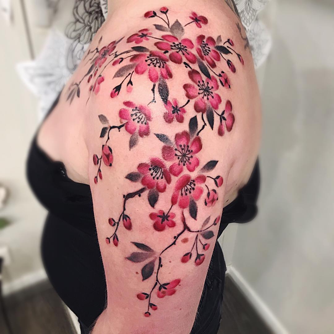 Significado de los tatuajes de flores de cerezo