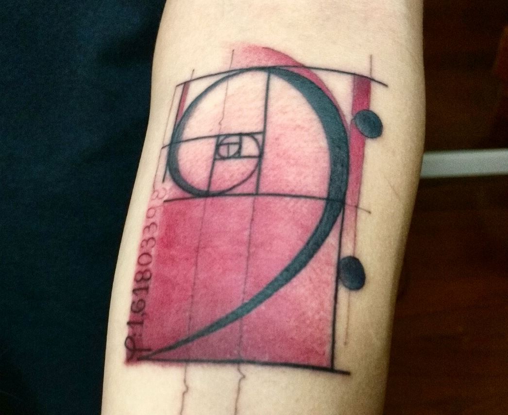 fibonacci spiral  tattoo design